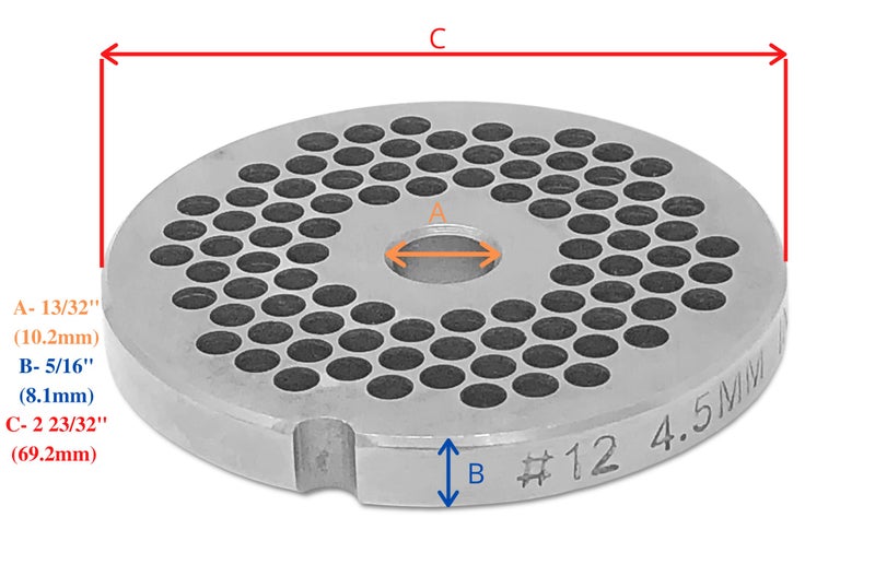 Tesor #10/12 Stainless Steel Replacement Plate Disc Blade for Meat Grinder (3/16") - Image 3